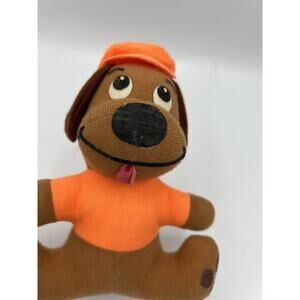 Vintage 1979 Fun Farm Plush Dog Stuffed Animal Orange Hat Shirt Toy